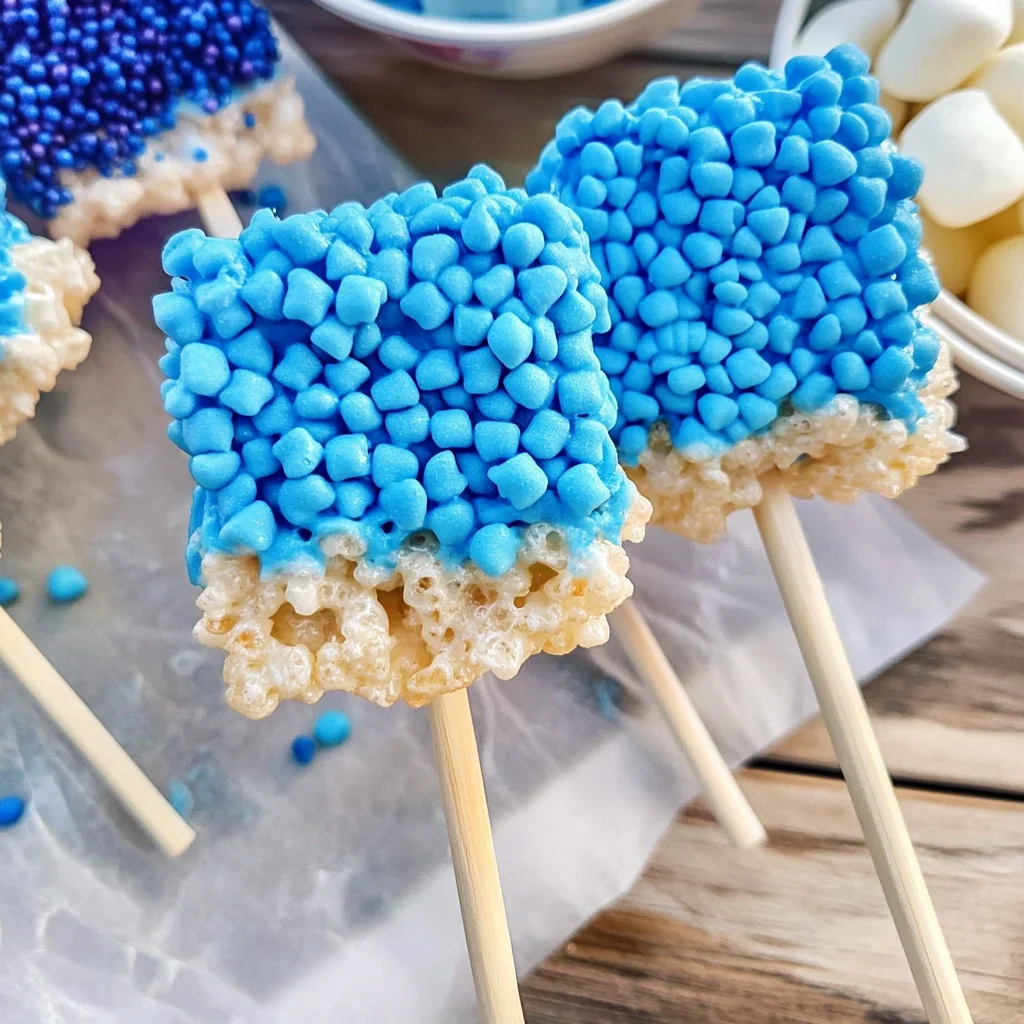 Blue Rice Krispie Pops
