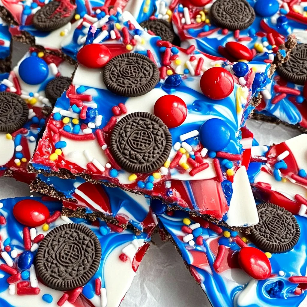 Red White and Blue Bark