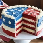 Red, White and Blue Layered Flag Cake