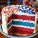 Red, White and Blue Layered Flag Cake