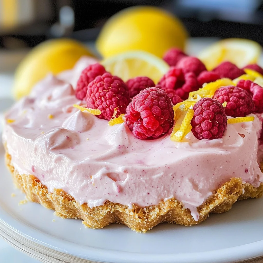 3 Ingredient Raspberry Lemonade Pie