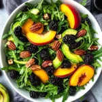 Blackberry Peach Arugula Salad with Honey Lime Dressing