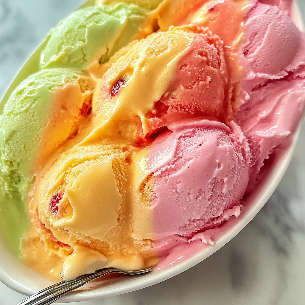 Homemade Rainbow Sherbet
