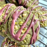 Pistachio Cookies with Ruby Chocolate