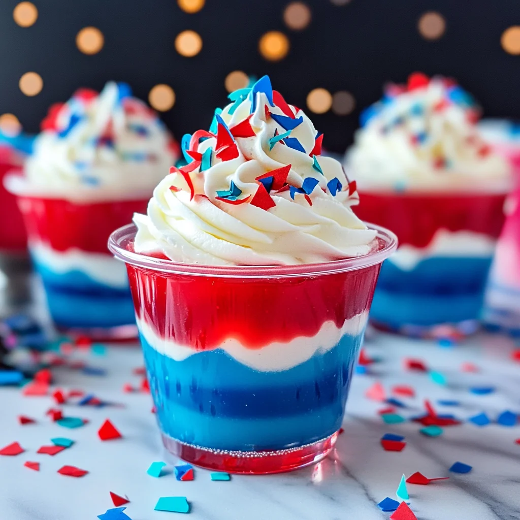 Red, White & Blue Jello Cups