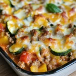 Savory Ground Turkey Zucchini Casserole
