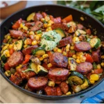Summer Sausage Skillet with Andouille Sausage