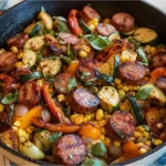 Summer Sausage Skillet with Andouille Sausage