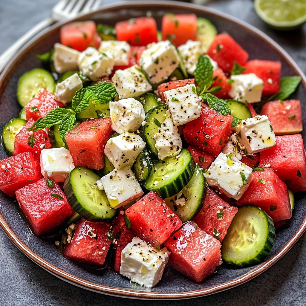 Watermelon Cucumber Salad Recipe
