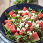 Watermelon Salad with Arugula, Feta, & Fresh Herbs