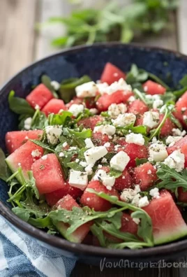 Watermelon Salad with Arugula, Feta, & Fresh Herbs