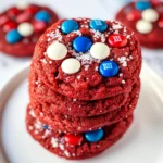 4th of July Red Velvet Cake Mix Cookies 
