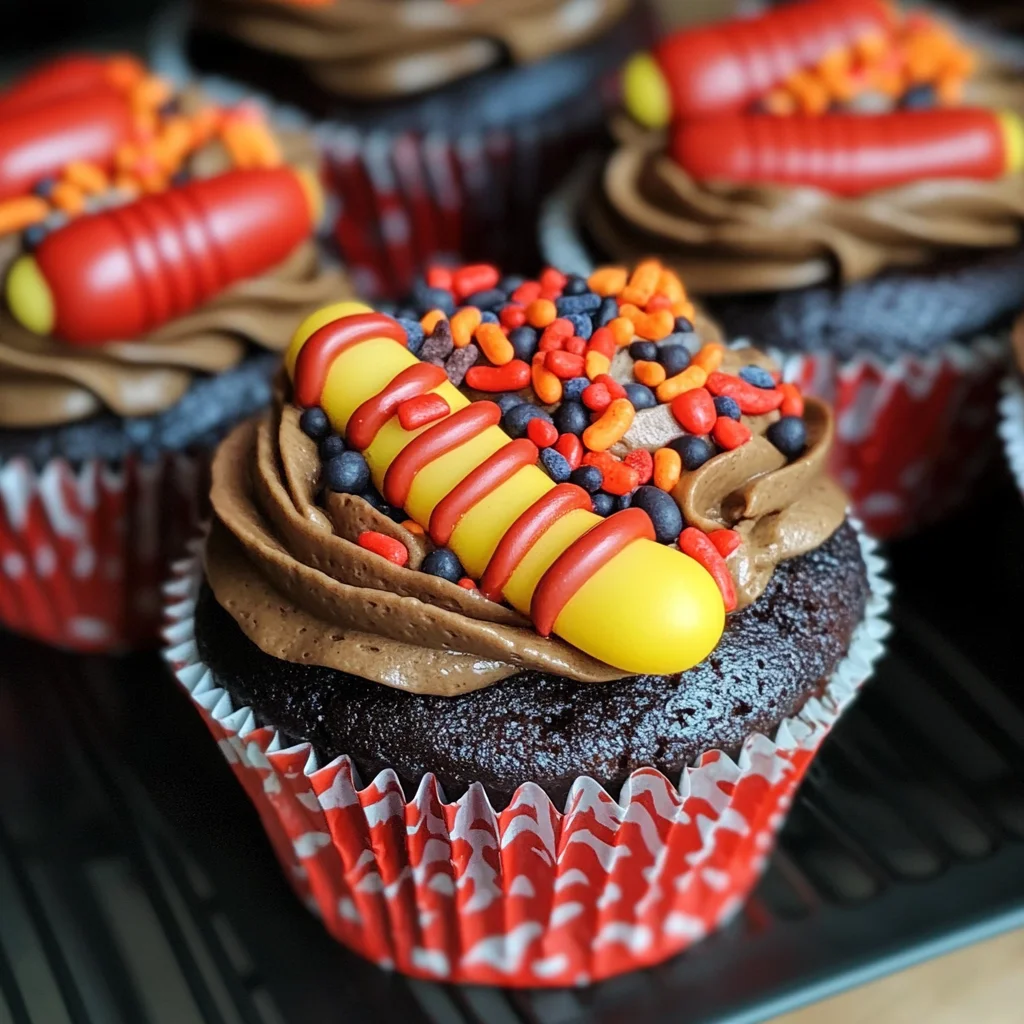 BBQ Cupcakes with Grilled Hot Dogs