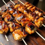 Bourbon Turkey Bacon BBQ Chicken Kebabs Recipe
