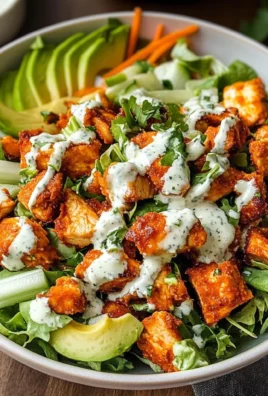 Crispy Buffalo Chicken Salad with Cilantro Ranch {Paleo, Whole30, Keto}