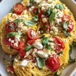 Easy Baked Feta Spaghetti Squash w/Tomato & Peppers