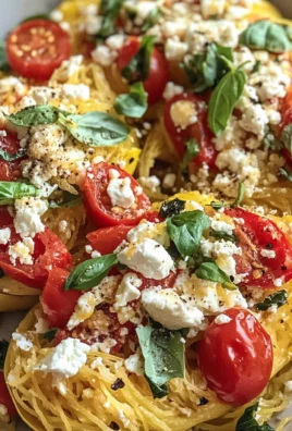 Easy Baked Feta Spaghetti Squash w/Tomato & Peppers