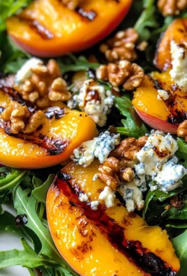 Grilled Peach and Arugula Salad with Blue Cheese