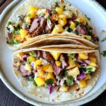 Grilled beef Tacos with Tropical Slaw