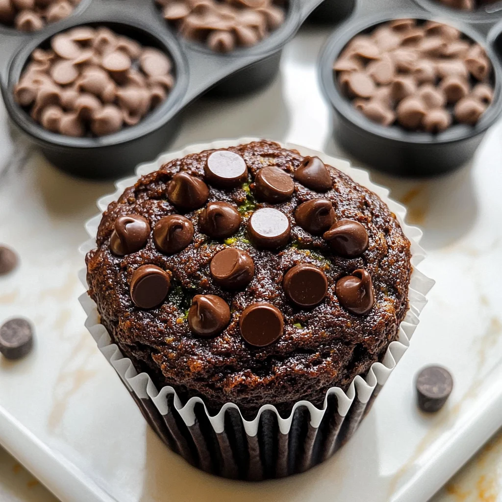 Healthy & Moist Chocolate Zucchini Muffins