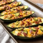 Jalapeno Popper Zucchini Boats