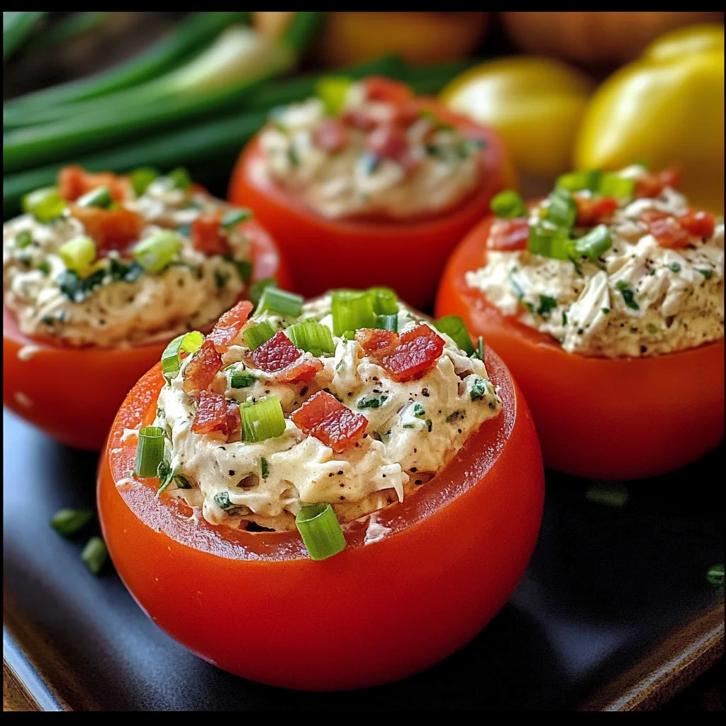 Light Turkey Bacon Ranch Chicken Salad Stuffed Tomatoes Recipe