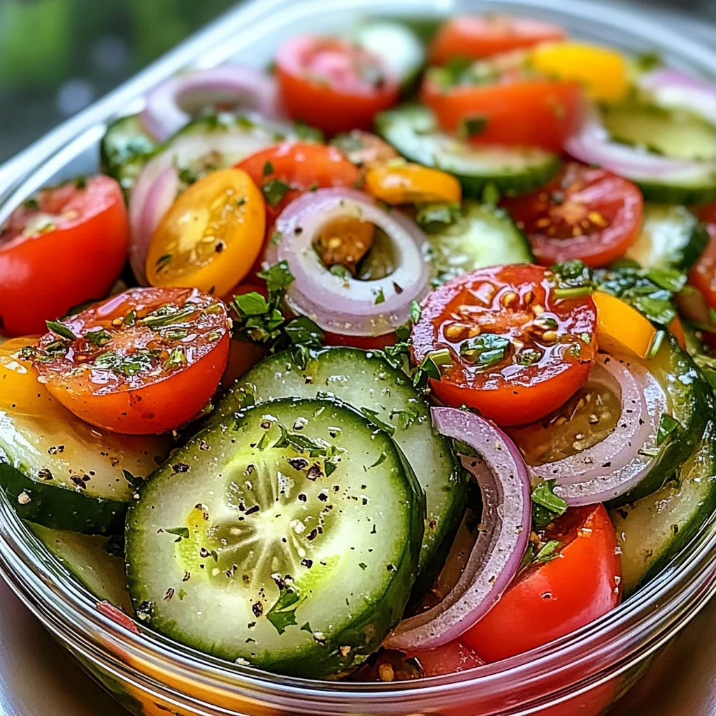Marinated Cucumbers, Onions, and Tomatoes