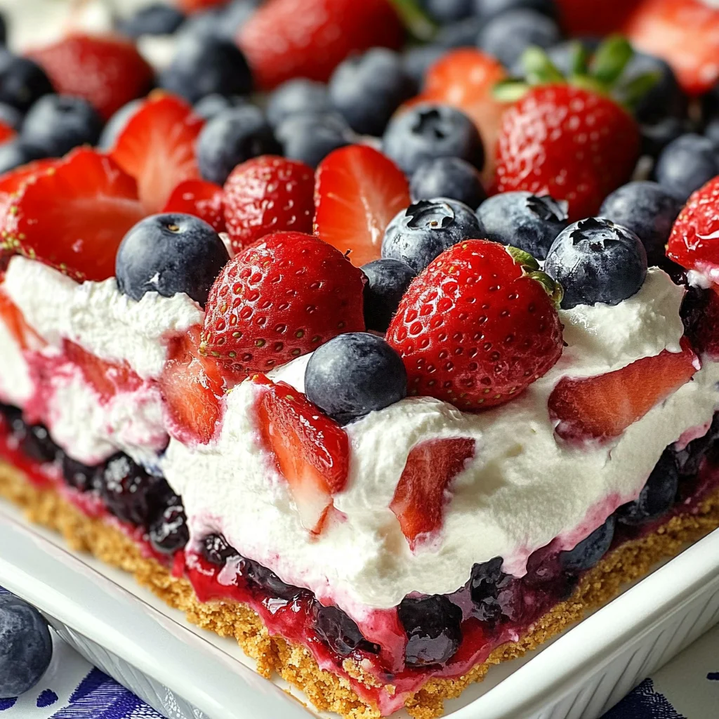 No Bake Summer Berry Lasagna