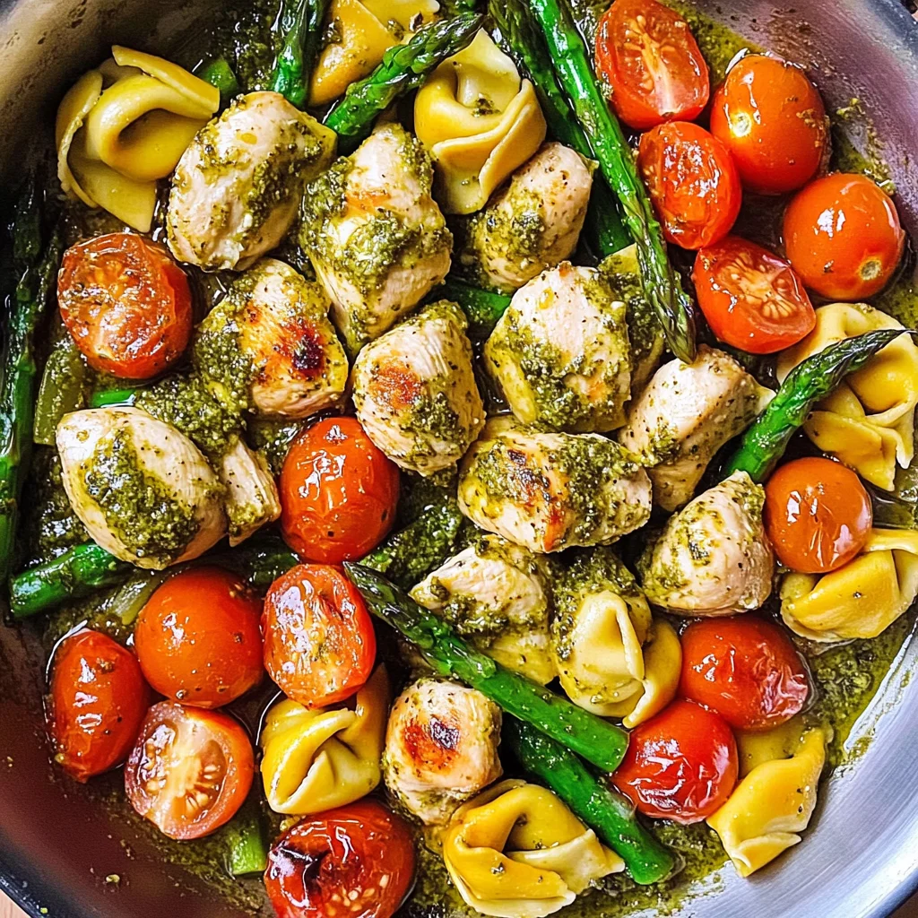 Pesto Chicken Tortellini and Veggies
