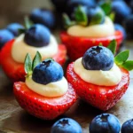Red, White, and Blue Cheesecake Strawberries