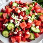 Watermelon Strawberry Cucumber Salad
