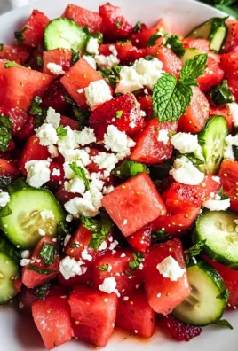 Watermelon Strawberry Cucumber Salad