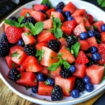 Berry Watermelon Salad With Honey Lime Dressing