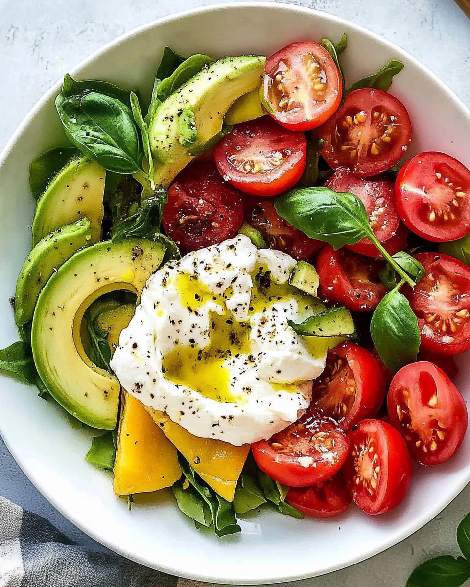Burrata and Tomato Salad with Avocado