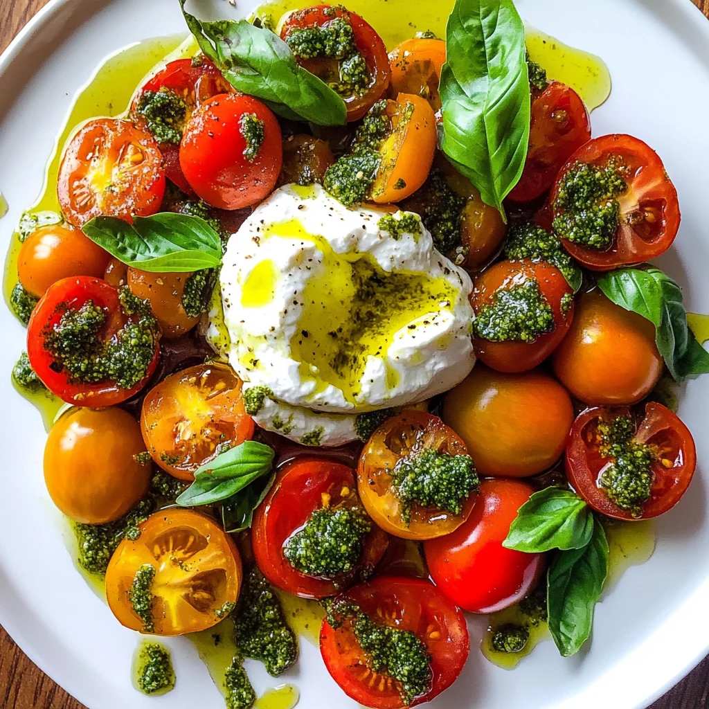 Burrata with Tomatoes & Pesto