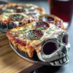 Cheesy Halloween Pizza Skulls
