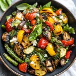 Chopped Grilled Vegetable Salad with Lemon Basil Vinaigrette