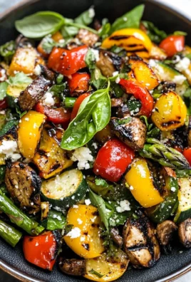 Chopped Grilled Vegetable Salad with Lemon Basil Vinaigrette