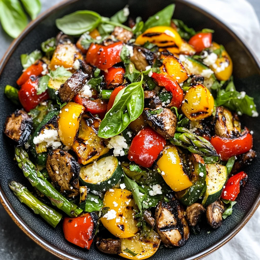 Chopped Grilled Vegetable Salad with Lemon Basil Vinaigrette