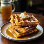 Cider Pumpkin Waffles with Salted Maple Butter