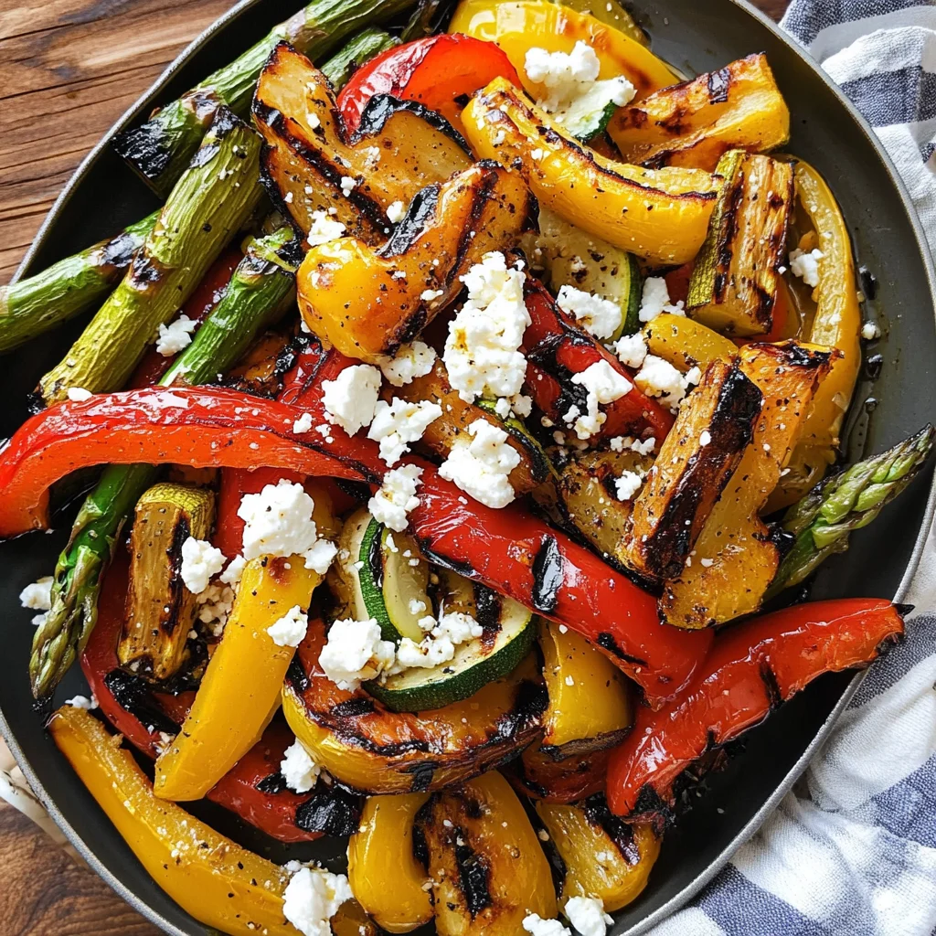 Easy Balsamic Grilled Vegetables with Feta