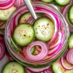 Flavorful Pickled Red Onions and Cucumbers