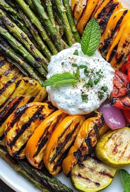 Grilled Vegetable Platter with Yogurt Mint Sauce
