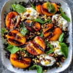 Honey-Harissa Grilled Peach and Burrata Salad