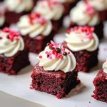Mini Red Velvet Brownies with Vanilla Bean Cream Cheese Frosting