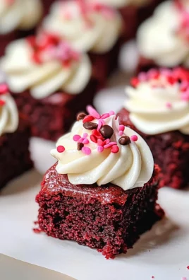 Mini Red Velvet Brownies with Vanilla Bean Cream Cheese Frosting