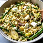Orzo Salad with Asparagus, Artichoke Hearts and Feta