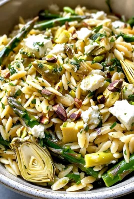 Orzo Salad with Asparagus, Artichoke Hearts and Feta