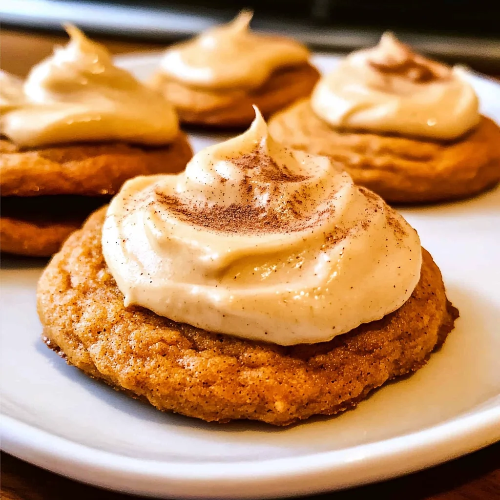Pumpkin Cookies with Cream Cheese Frosting