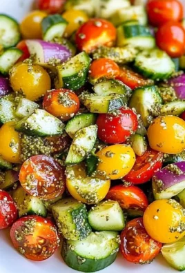 Tomato Cucumber Avocado Salad with Basil Pesto